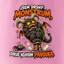 Drsné rohaté monstrum se bojí pavoučka