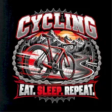 Cyklistické kolo mezi horami eat sleep repeat