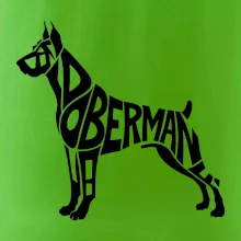 Doberman - nápis v tělě