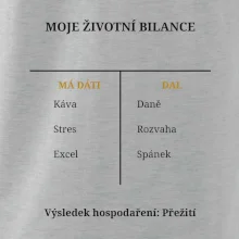 Moje životní bilance má dáti dal