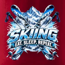 Sjezdové lyže v horách eat sleep repeat