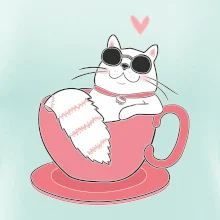 Hustá kočka v hrníčku