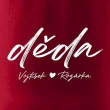 Děda Tričko se jmény dětí psací písmo