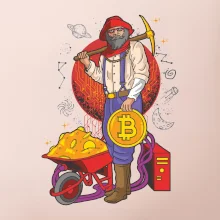 Horník těží bitcoiny