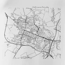 Mapy měst černobílé Ostrava Poruba