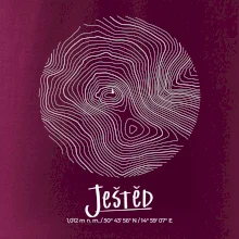 Ještěd - vrstevnice v kruhu