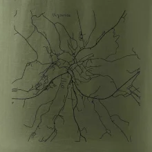 Černobílá mapa Vizovice