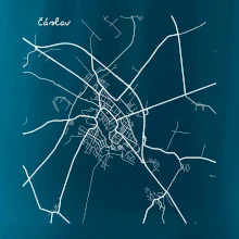 Černobílá mapa Čáslav