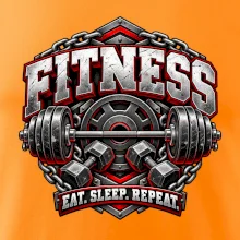 Fitness činka a závaží eat sleep repeat