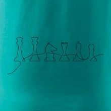 Šachové figurky v řadě - obrys