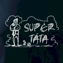 Kreslený nápis super táta