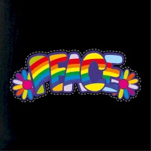 Peace nápis duhový