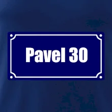 Jméno a věk - uliční cedule - modrá