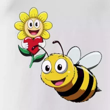 Parové triko - Včela a květina