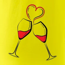 Víno je láska jednoduchý nákres