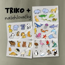 Tričko + 42 nažehlovacích zvířátek