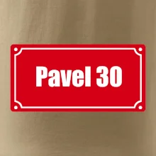 Jméno a věk - uliční cedule - červená