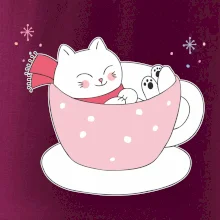 Vánoční kočka v hrnečku