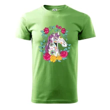 Kůň barevný s květinami