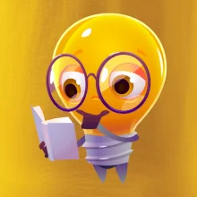 Žárovka přemýšlí nad knihou