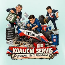Macinka opravuje závodní auto ČESKO