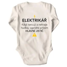 Elektrikář - hlavní jistič - Nápis na zádech