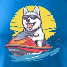 Husky na vodním skútru