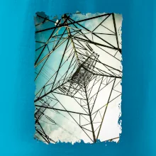 Barevné nebe - stožáry vysokého napětí