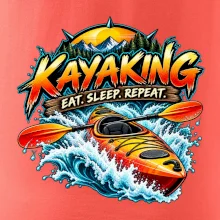 Kajak v divoké vodě eat sleep repeat