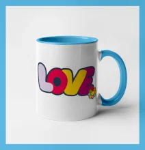 Love nápis s květinou