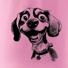 Černobílá karikatura bígl