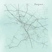 Černobílá mapa Znojmo