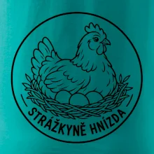 Strážkyně hnízda slepice v emblému