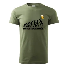 Evoluce říjnového muže s velkým půllitrem piva
