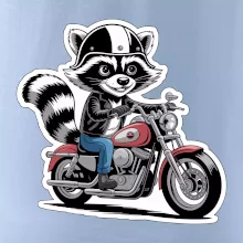 Mýval na motorce kreslený