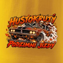 Kostlivec v rezavém bouráku na podzimní jízdě
