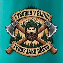 Dřevorubec vyroben v říjnu s překříženými sekerami