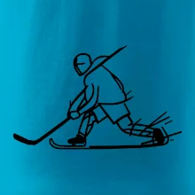 Kreslený hokejista tučnou fixou