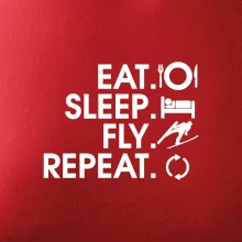 Eat sleep fly repeat - skoky na lyžích