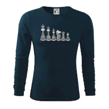 Šachové figurky v řadě - kreslené