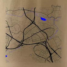 Praha - 14100 mapa s vodními toky