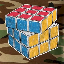 Rubikova kostka kreslená