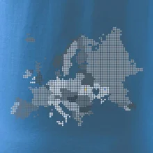 Mapa Evropy - srdce v Ukrajině