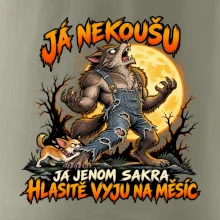 Vlkodlak s čivavou vyje na měsíc