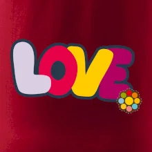 Love nápis s květinou