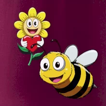 Parové triko - Včela a květina