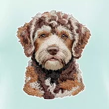 Lagotto romagnolo vyšívaná hlava na prsu