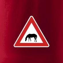 Dopravní značka - Pozor pasoucí se kůň