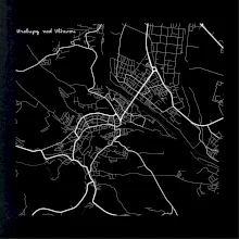 Černobílá mapa Kralupy nad Vltavou