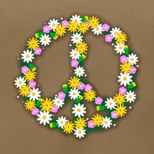 Peace symbol kopretiny